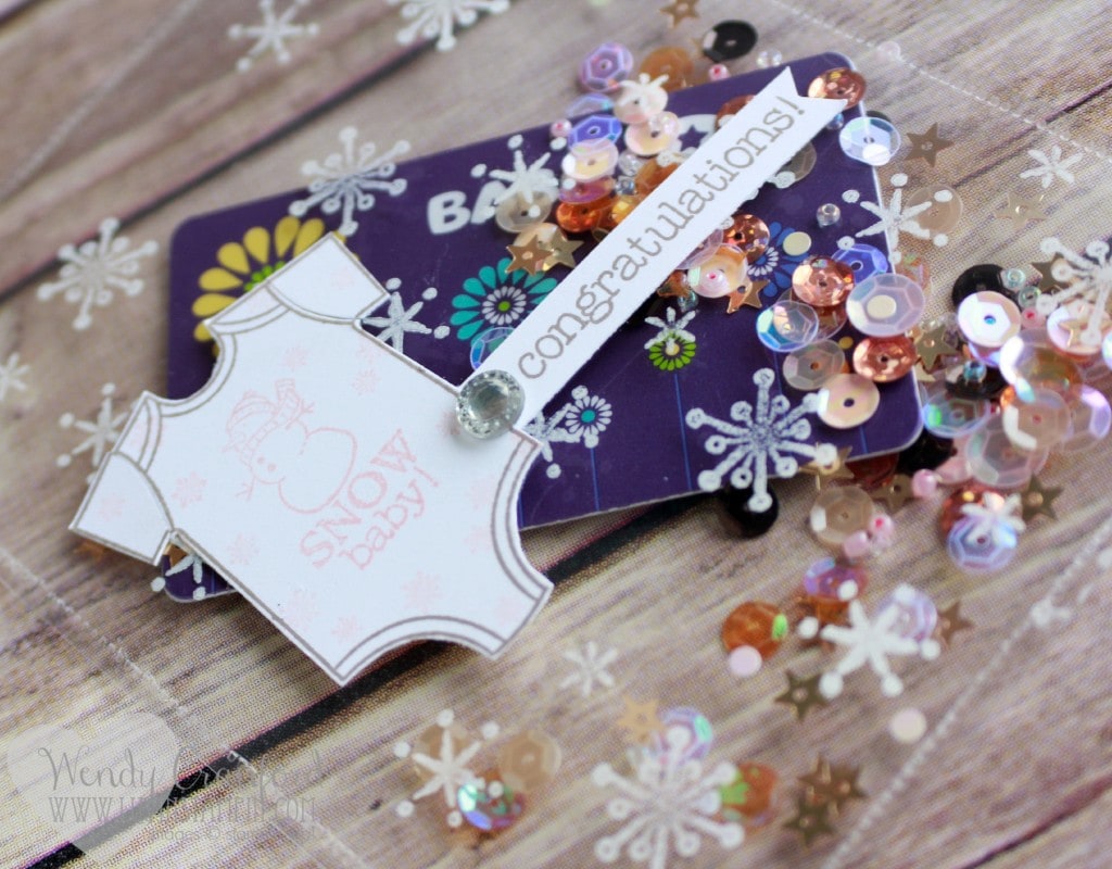 clear baby shaker card