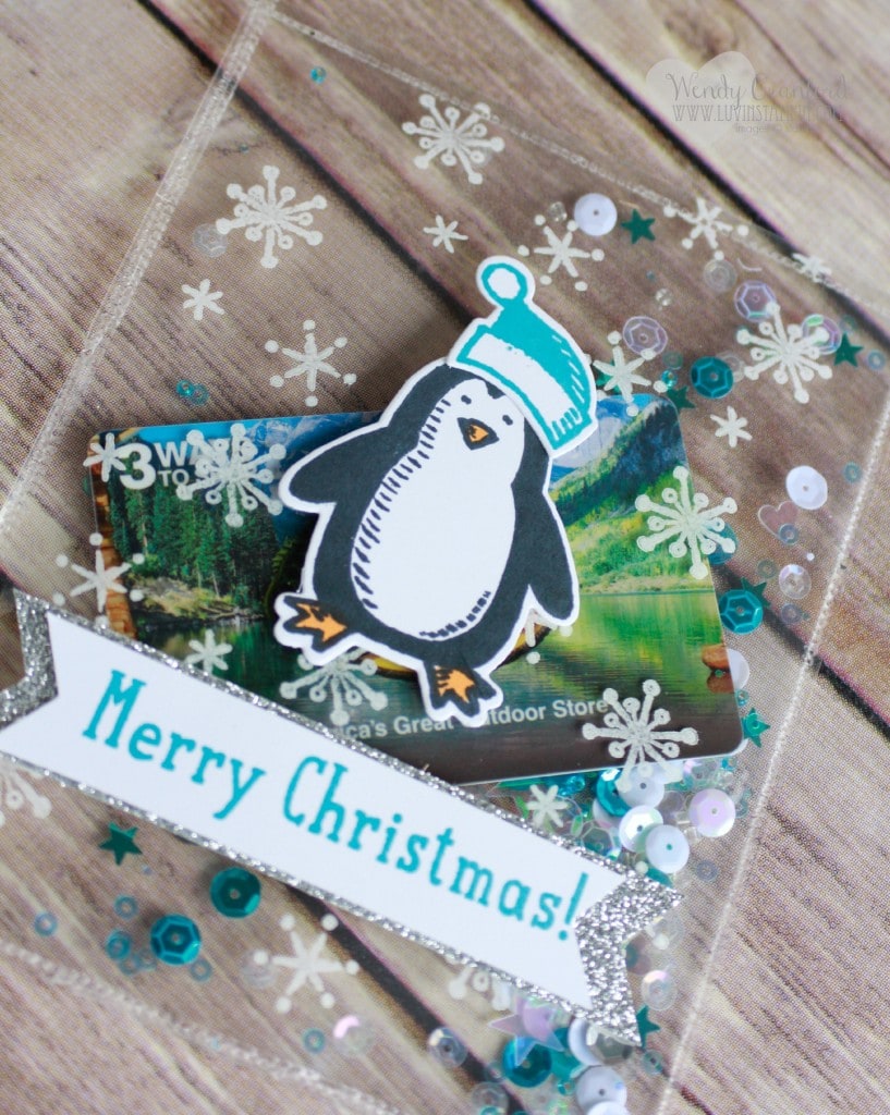 clear christmas shaker card